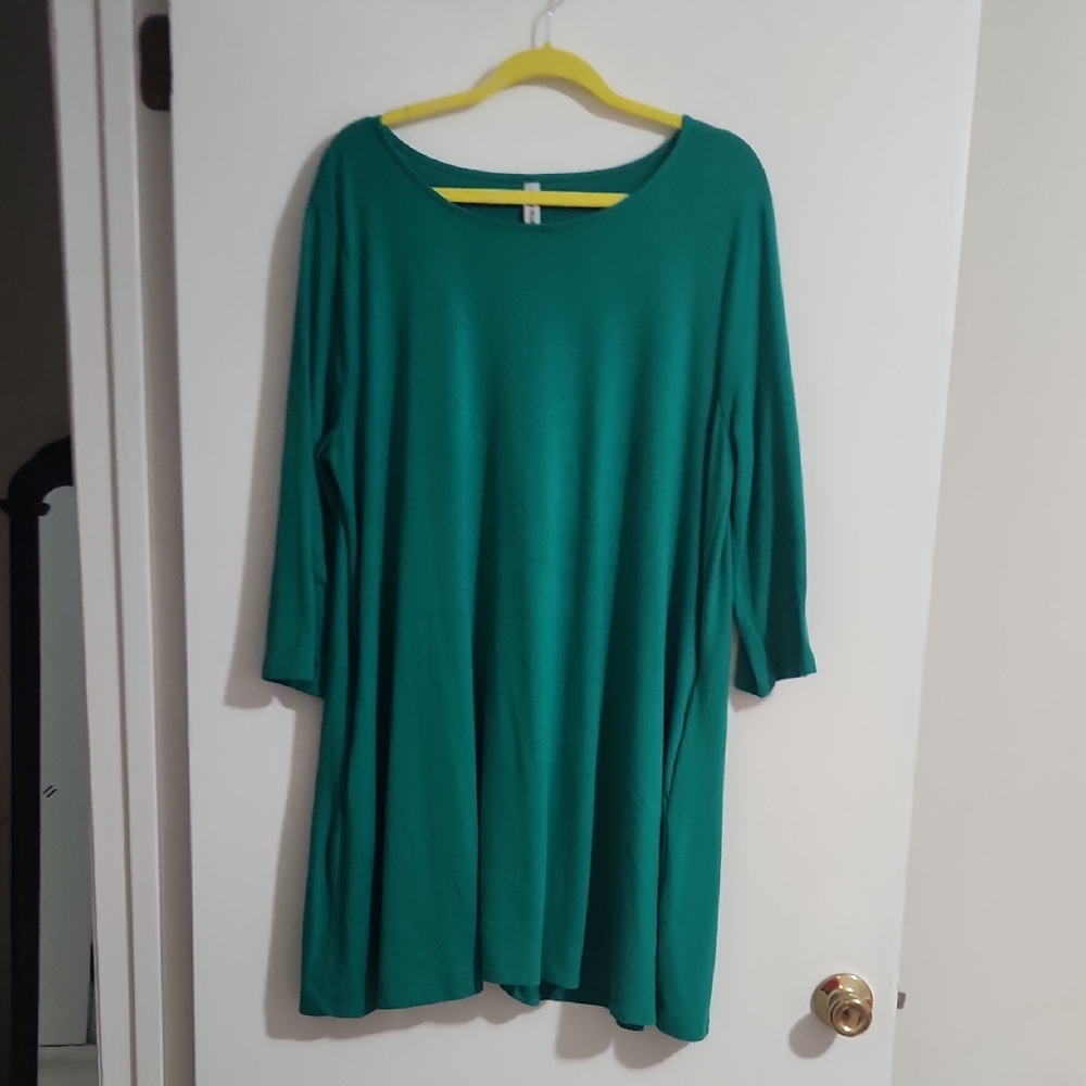 Emerald Green Long Sleeve Zenana Dress